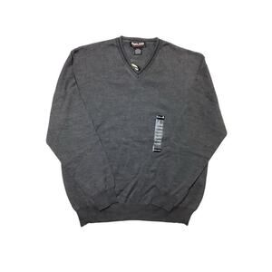 Kirkland signature 100% merino wool V-neck sweater men’s XL gray